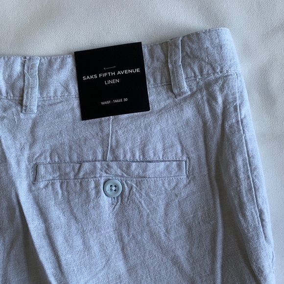 Saks Fifth Avenue Men's Light blue Flat Front Shorts - Picture 4 of 9